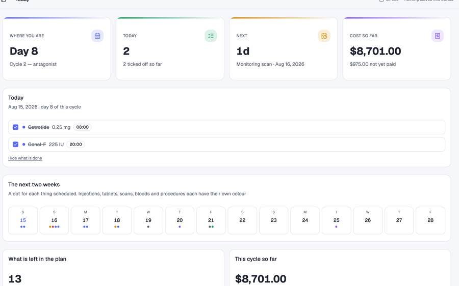 IVF & Treatment Cycle Tracker screenshot