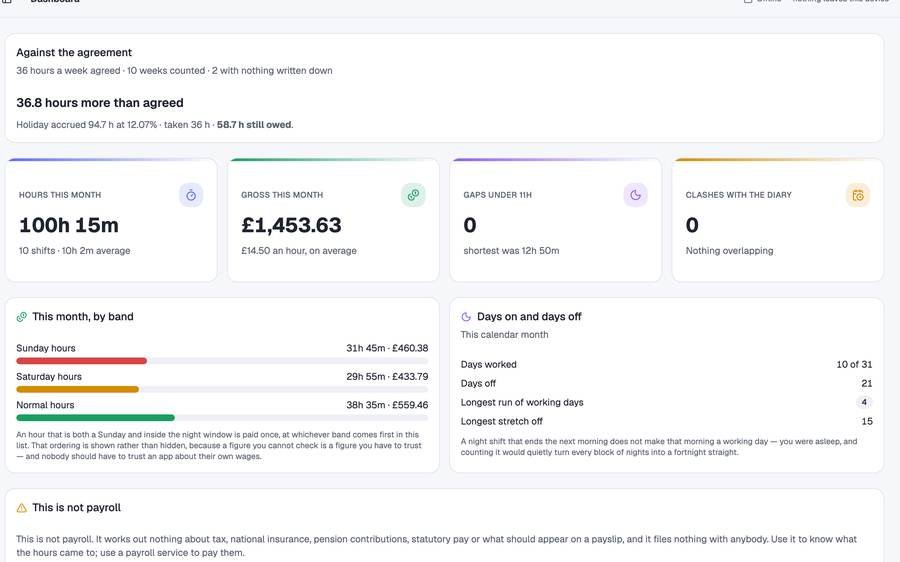 Nanny Hours (Household Employer Hours & Holiday Log) screenshot