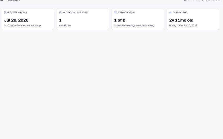 Pet Care Tracker screenshot