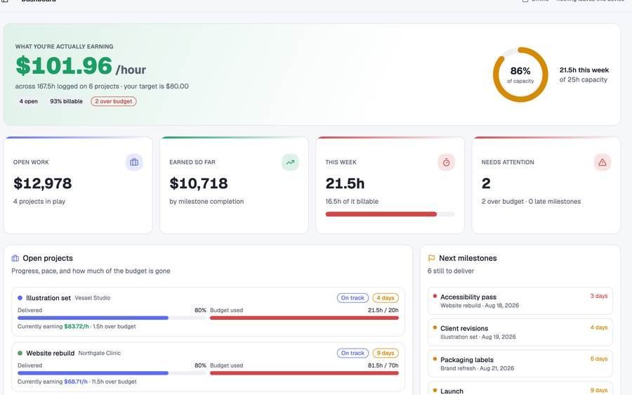 Remote Freelance Tracker screenshot