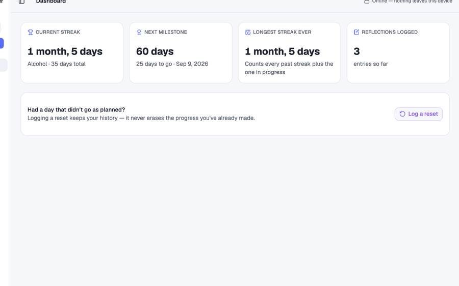 Later-Life Recovery Tracker screenshot