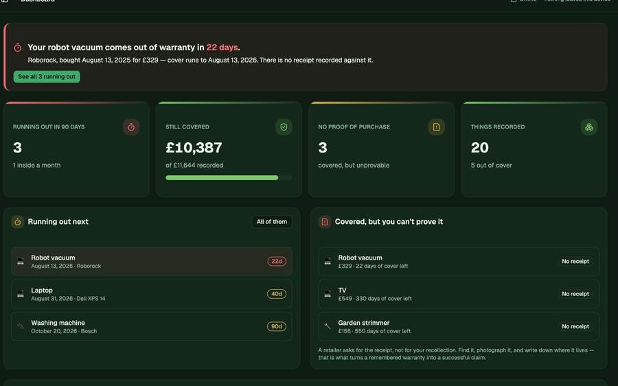 Warranty Vault (Warranty & Receipt Vault) screenshot